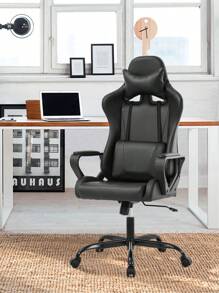 Office Chair Gaming Chair Desk Chair Ergonomic Racing Executive With Lumbar Support Adjustable Stool Swivel Rolling Computer Chair For Adults - 黑色 - 查看 1