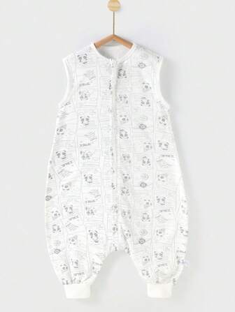 婴儿无袖分腿睡袋，婴幼儿纯棉薄单层空调毯防踢