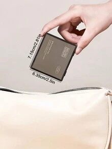 100pcs Bamboo Charcoal Oil Blotting Paper + 1pc Mirror Storage Box + 1pc Flocking Powder Puff, High-Quality Facial Cleaning Tools For Daily Use, Gym, Home, Etc. - Multicolor - View 6