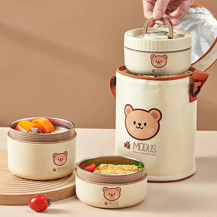 Hộp Cơm Trưa Đồ Dùng Học Tập, Trở Lại Trường Học - Màu be - Xem 1