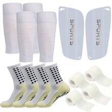7 Pcs/Set Thickened Soccer Socks, Soccer Shin Guard, Shin Guard Sleeves, Men's And Women's Adhesive Non-Slip Socks - Multicolor - View 9