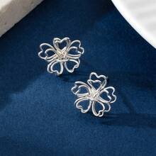 Bông tai hoa phong cách Âu Mỹ cho nữ - Bạc - Xem 7