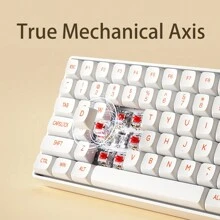 Aigo CK104 60% Compact 2.4G Wireless Mechanical Keyboard And Mouse Set, Red Axis 106-Key Gaming Keyboard With Numeric Keypad,4-Button Ergonomic Mouse For Office/Games. Soy Milk Box - Soy Milk Box Red Axis - View 4