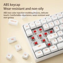Aigo CK104 60% Compact 2.4G Wireless Mechanical Keyboard And Mouse Set, Red Axis 106-Key Gaming Keyboard With Numeric Keypad,4-Button Ergonomic Mouse For Office/Games. Soy Milk Box - Soy Milk Box Red Axis - View 5