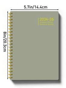 1 Stück Wochen- und Monatsplaner in Spiralbindung für die Zeitspanne Juli 2025 - Juni 2027 (Schwarz, Pink, Grün) für Produktivität, zur Aufzeichnung von Privatem, Arbeit und Schule, passend für die Semesteranfang