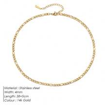 Diamday 1PC Link Chains Necklace Stainless Steel Chain For Women Collar Gift Jewelry Chain Choker 4MM/6MM/8MM - A - Xem 16