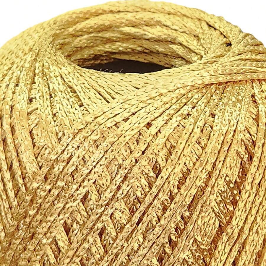 Golden Yarn Premium Golden Line With Extra Shine For Crochet Launch Barbantes Do Brasil - VÀNG CHUNG - Xem 1