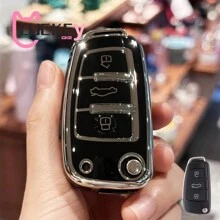 Car Key Case Cover For Audi A1 A3 A4 A6 Q1 Q3 Q5 Q7 S3 S4 S6 R8 TT Key Shell Cover Key Fob Cover With Keyring Car Keychain Lanyard - Multicolor - View 19