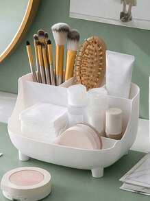 1pc Cosmetic Storage Box, Waterproof Dust-Proof Jewelry Storage Box, Suitable For Vanity Table, Dressing Table, Cosmetic, Nail Polish, Lipstick, Eyeshadow Brush, Makeup Foundation, Essence, Lotion, Holiday Gift, Birthday, Wedding, Desk, Shelf, Living Room Decor, Travel Accessories, Gift Bag, For Mom, Dad, Man, Friend