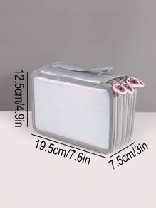 1个四层大容量带提手铅笔盒，便携式办公学习文具收纳盒，个性化心形拉链设计 - 必备返校用品，铅笔袋，背包 - 彩色 - 查看 2