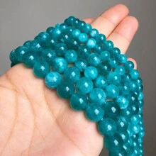 6 8 10mm Blue Amazonite Loose Stone Beads Smooth Round Spacer Beads For Jewelry DIY Making Bracelet Earrings Accessories 15''