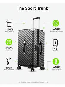 22149 1piece 26 Inch Suitcases With Spinner Wheels, Trunk Luggage - Expandable Polycarbonate Hard Shell Suitcases (Black, 67.8L) - 駭槍 - 查看 2