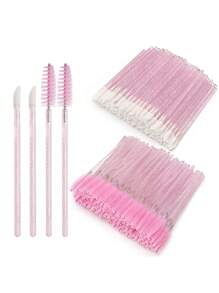 100pcs Disposable Eyelash Brush & Lip Brush, Lipstick And Lip Gloss Applicator Suitable For Eyebrow And Eyelash Extension Makeup Kit,Makeup,Cheap,Room Decor,Vanity,Travel,Bedroom,Makeup Accessories