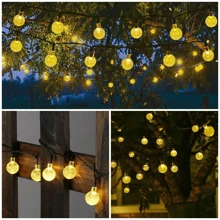 Solar Powered 30 LED Fairy String Lights Outdoor Garden Waterproof Crystal Ball - warm  white - View 6