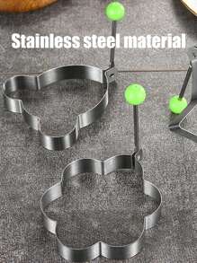 Set de 5 moldes para huevo frito, molde multifuncional de acero inoxidable grueso en forma de corazón/estrellas/flores/estrellas para hacer huevos fritos creativos, molde para huevo frito y panqueque, accesorio de cocina para autocaravana, utensilios de cocina para sartenes antiadherentes, molde de anillo de huevo frito de acero inoxidable, molde de huevo con forma de corazón, perfecto para bento box - Multicolor - Ver 7