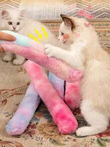 二合一猫毛绒枕头玩具，柔软填充猫枕头和猫咀嚼玩具，非常适合室内小猫玩耍