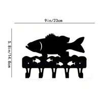 1pc Stable Key Metal Holder, Cute Fish Key Storage Rack With Hooks, Key Holder Space Saving Storage Organizer For Kitchen Bathroom Bedroom - Multicolor - View 3