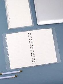 1 件 PVC 10 孔可拆卸易卷翻页书，螺旋笔记本 - 哑光饰面，学院格线，可拆卸替换芯，Ume 日常办公用品