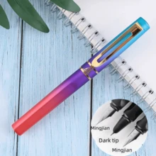 Colorful Multi-Color Orthopedic Holiday Gift School Student Steel Fountain Pen For Daily Business Office Writing Calligraphy Practice, Ink Absorbing/3.4mm Nib Dual Tip 0.5mm/0.38mm - Multicolor - View 27