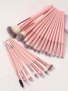 18-20-22-25-30 Pcs Rose Gold Makeup Brush Set, Premium Synthetic Hair Eyeshadow Blending Brush Kit, Cosmetic Tools,Giveaways,Professional Makeup Brushes,Complete Makeup Set - Pink - View 15