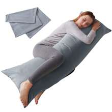 ELNIDO QUEEN Body Pillow With Pillowcase - Soft Long Bed Pillow For Adults - Breathable Full Body Pillow Insert For Sleeping, 20x54inches