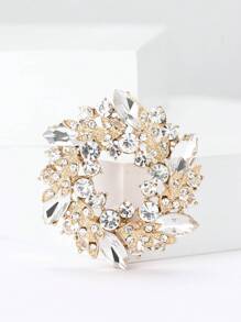 闪亮水钻花环胸针 女士花环别针 休闲配饰 情人节礼物 - 紫色 - 查看 14