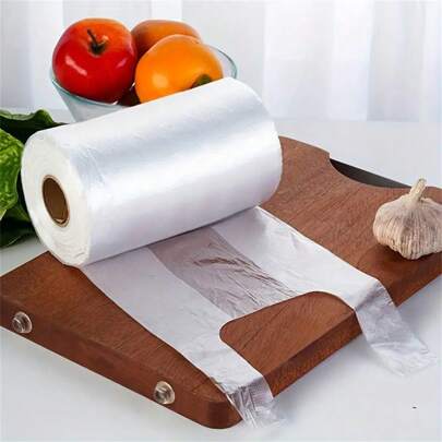 100pcs/1Roll Durable And Tear-Resistant Food Storage Bags For Fruits And Vegetables, Suitable For Outdoor Cooking And Kitchen Use