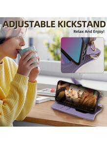 keyunfei حقيبة كروس بودي موضة مع سلسلة معدنية، مرآة مكياج، فتحات بطاقات، حامل مضاد للسقوط، محفظة سحاب متوافقة مع Apple 17 Pro/16 Pro، Galaxy A32 4G، OPPO A54، Moto G22، Honor X9b/Y9a، Pixel 7 Pro، Redmi Note 9 5G