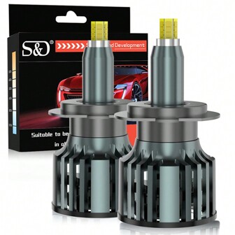 S&D 2入組h7 Led Canbus 360° 3d車頭燈h11 H1汽車頭燈燈泡hb3 Hb4 9012 9005 9006雙led投影機霧燈6500k白光dc 12v