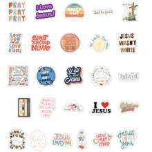 60Pcs Bible Stickers, Inspirational Christian Stickers, Bible Verse Stickers, Bible Journaling Supplies, Aesthetic Jesus Faith Christian Stickers For Water Bottles,  Christian Gifts For - Multicolor - View 3