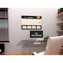 Beautiful Weekly Planner - Magnetic Weekly Planning 20x26cm. Write And Delete As Many Times As You Want - 黑與白 - 查看 2