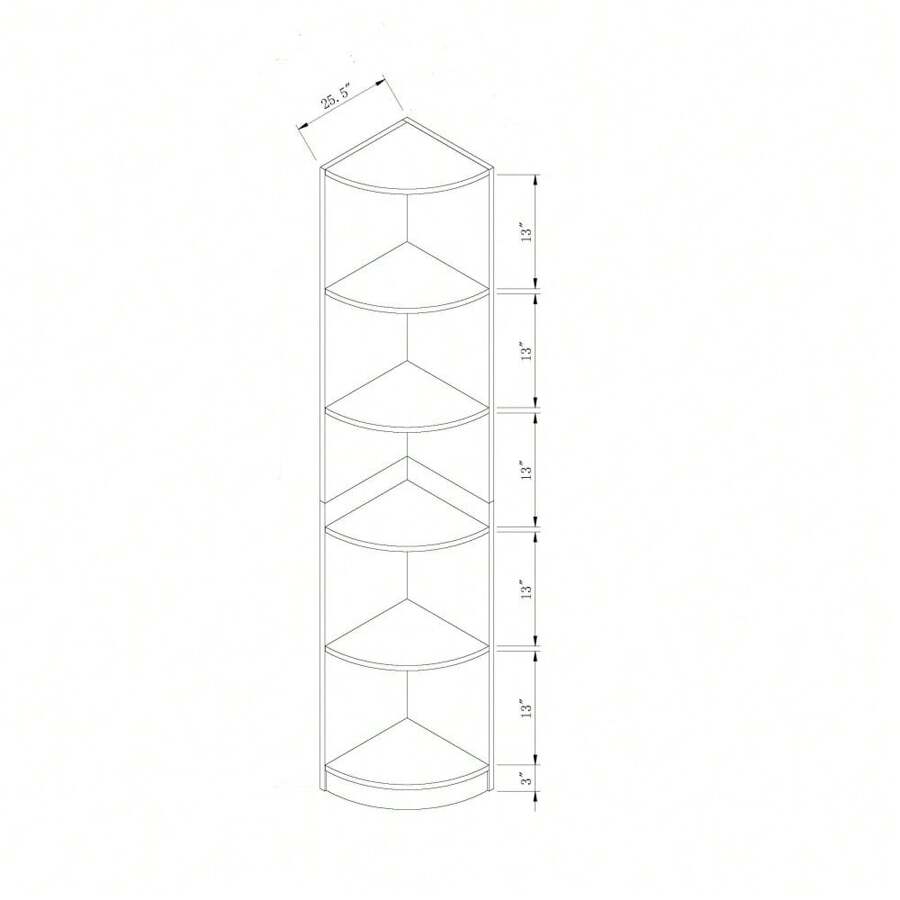 White Corner Bookcase, Display With Five Shelves SHEIN USA