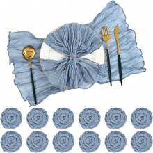 6/12/18/24 pezzi Tovaglioli di garza stropicciata da 20x20 pollici, verde muschio, opzionale multicolore, adatti per matrimoni, feste, uso quotidiano domestico, decorazione tavolo da party