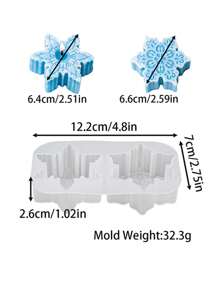 1个雪花蜡烛硅胶模具装饰模具DIY手工香薰蜡烛环氧树脂石膏模具新年礼物家居装饰 - Snow - 查看 11