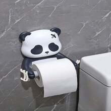 创意卡通熊猫卫生纸架毛巾架浴室壁挂式免钻孔纸巾盒 - 彩色 - 查看 7