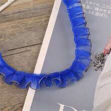 2cm Single Golden Edge Ruffle Organza Trim Lace Ribbon DIY Clothing Doll Ruffle Skirt Hem Lace - Multicolor - View 13