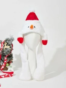 1pc Women's Cute Moving Ears Plush Hat - Thick Warm Fleece Earflap Beanie, Daily Wear Valentine's Day