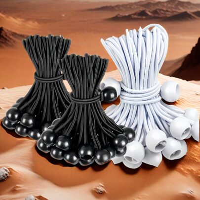 10 Stück/20 Stück/50 Stücke Outdoor Camping Zelt feste elastische Schnur aus Kunststoffball, hochelastische Schnur gebunden elastischen Ball, Trampolin Strandnetz elastische Seilgürtel