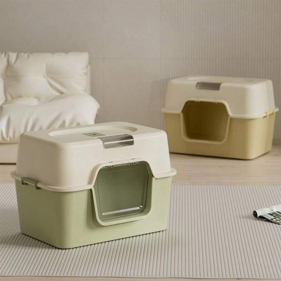 Super Large Fully Enclosed Litter Box, Anti-Splash, Odor Control Cat Litter Tray - Multicolor - View 1