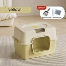 Super Large Fully Enclosed Litter Box, Anti-Splash, Odor Control Cat Litter Tray - Multicolor - View 10