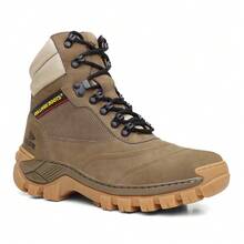 Men's Rappel Trail Boot Mid-Calf Combat Boots Leather Lace-Up Round Toe Blacqued Sole Gel Insole - Marrón Mocha - Ver 2