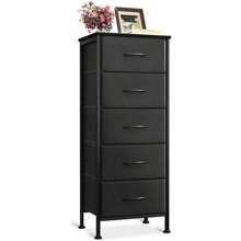 AODK Dresser For Bedroom With 5 Storage Drawers, 31" Small Dresser Chest Of Drawers Fabric Dresser With Sturdy Steel Frame, Black - màu đen - Xem 10