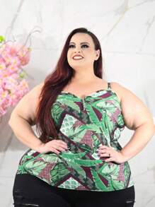 Blusa Alcinha Plus Size Liganete Malha Fria Estampas E Modelos Diversos - Multicolorido - Visão 9