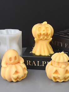 Molde de silicona con forma de fantasma y calabaza para vela de cera y figurita de yeso DIY de Halloween - Multicolor - Ver 9