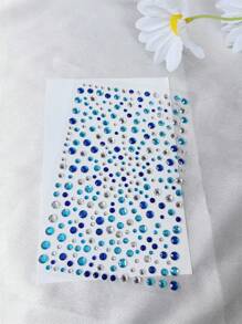 1 Set 1-2 Pcs Blue Multi-Spec Gem Stickers Makeup Holiday Party Y2K Style Music DIY Eyes Face Jewels Stickers Dance Performances Party Concert  Wedding Makeup Aeisage Art Gifts Fake Tattoos - Multicolor - View 5