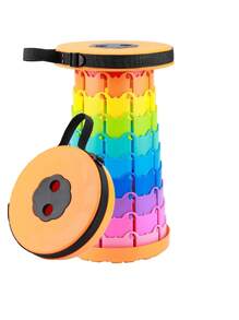 Taburete retráctil portátil, silla plegable para acampar, muebles de exterior, taburete telescópico de arcoíris, asiento de pesca de viaje - Multicolor - Ver 6