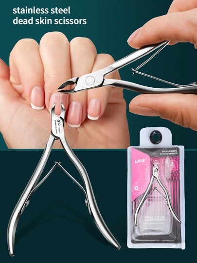 LRIS 5mm Stainless Steel Russian Reverse Cuticle Nipper, High-Quality Salon Nail Care Tool, Effortless Cuticle Cutter With Cuticle Pusher, Suitable For Nail Technicians,Nail Supplies,Nail Tools,Nail Art Tools,Back To School,Nails,Nail Tools For Press On Nails