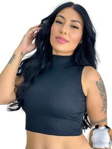 Kit 2 Cropped Regata Golinha Ribbed Top - 彩色 - 查看 1