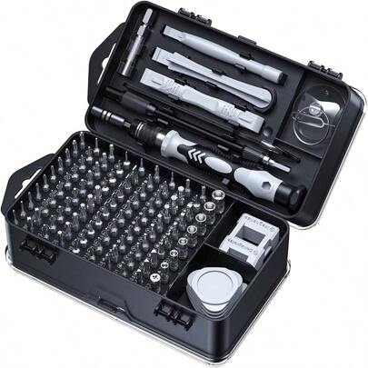 Multifunctional 115 In 1  Screwdriver Set Precision Screwdriver Set Chrome Vanadium Steel Magnetic Repair Tool Kit Combination Kit Black 1 Set, Tools For Men