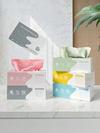 20pcs/40pcs Suction Dish Cloths, Dual-Use Kitchen Dishcloths, Washable/Non-Greasy/Highly Absorbent Cleaning Rags